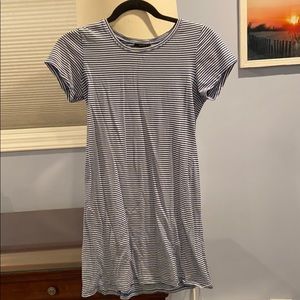 Blue/white striped t-shirt dress